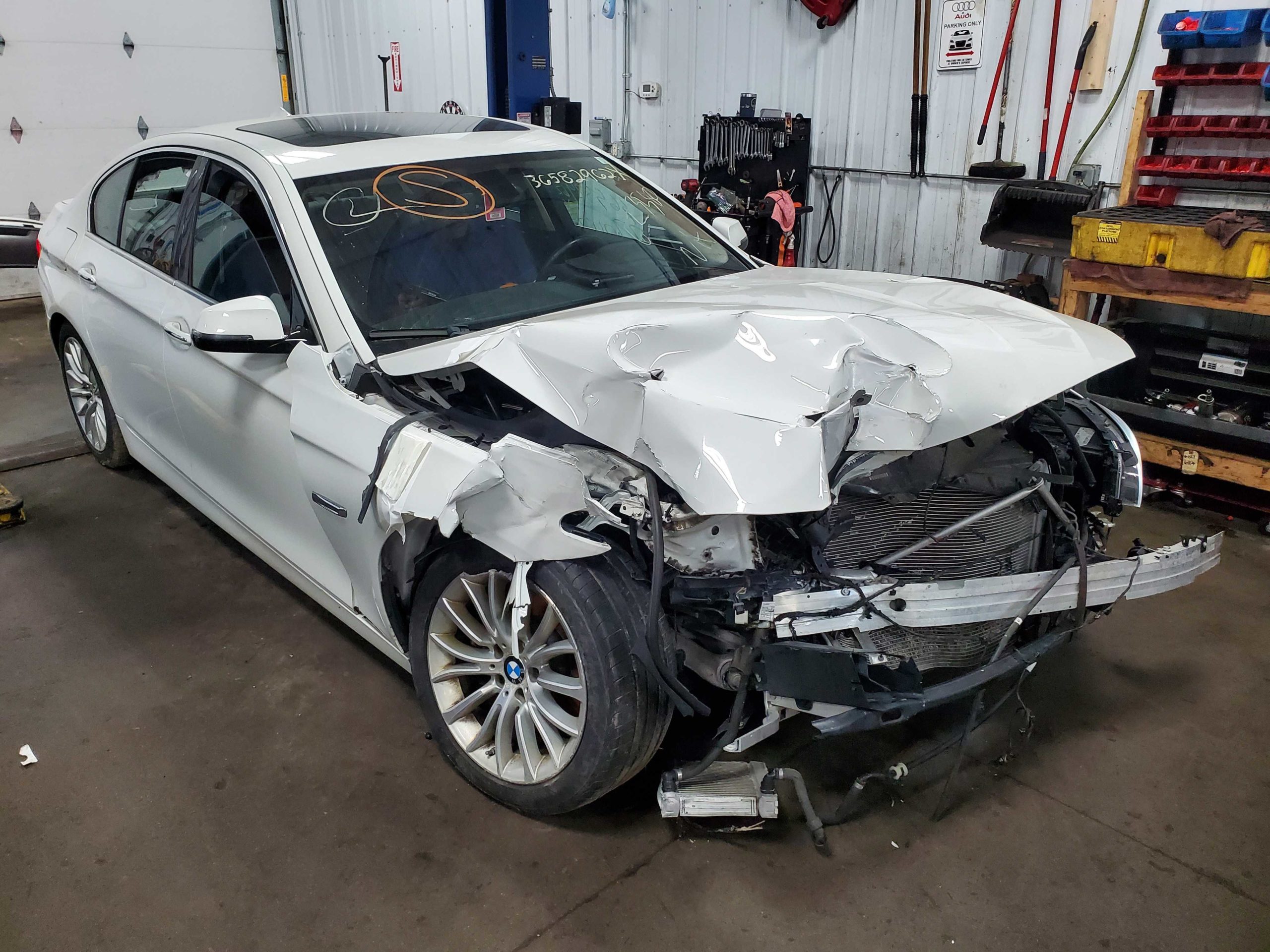 Smashed Front of 2015 BMW 528i
